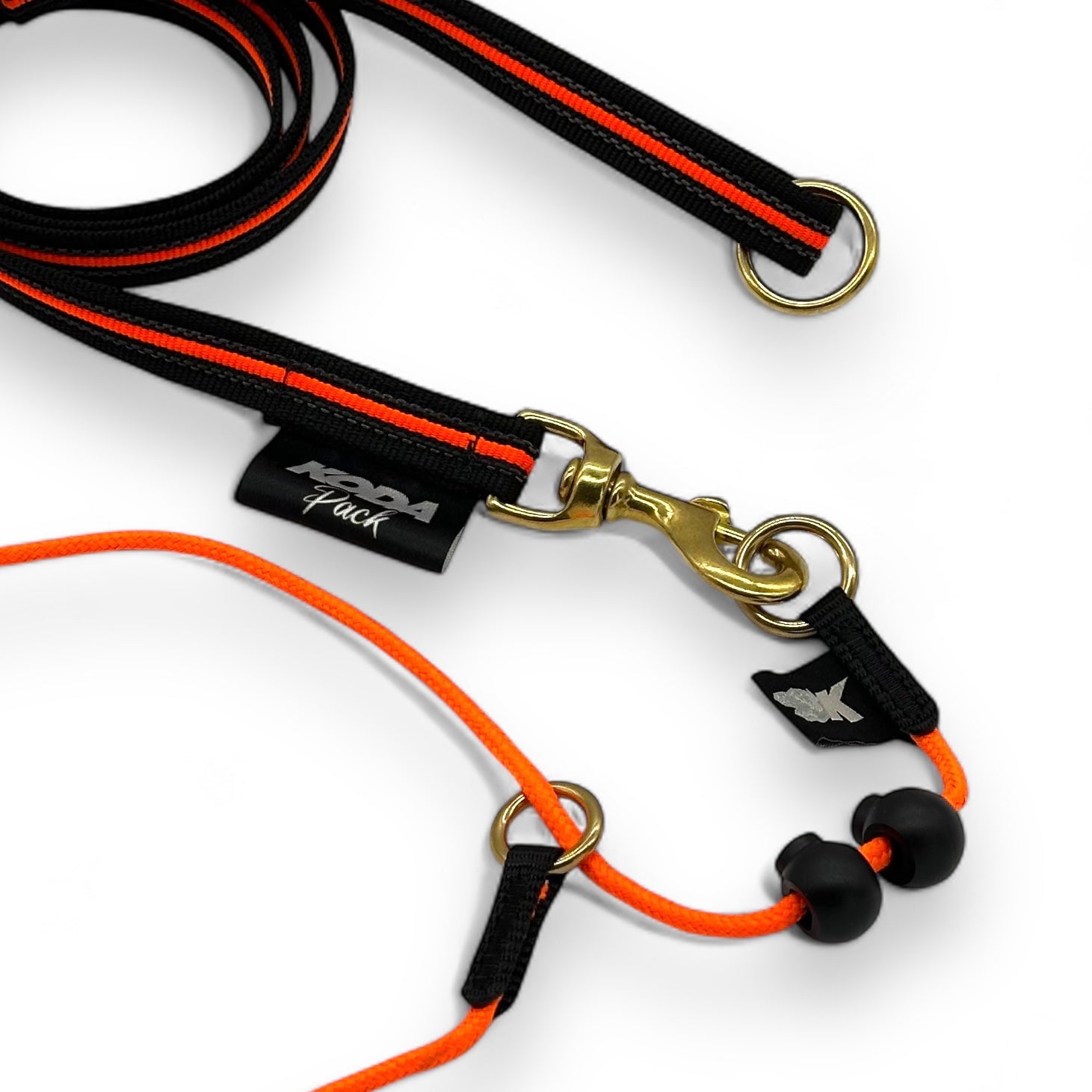1.5m Rubberised Lead & Slip Collar Set – Durable Dog Training Set (Neon Orange)