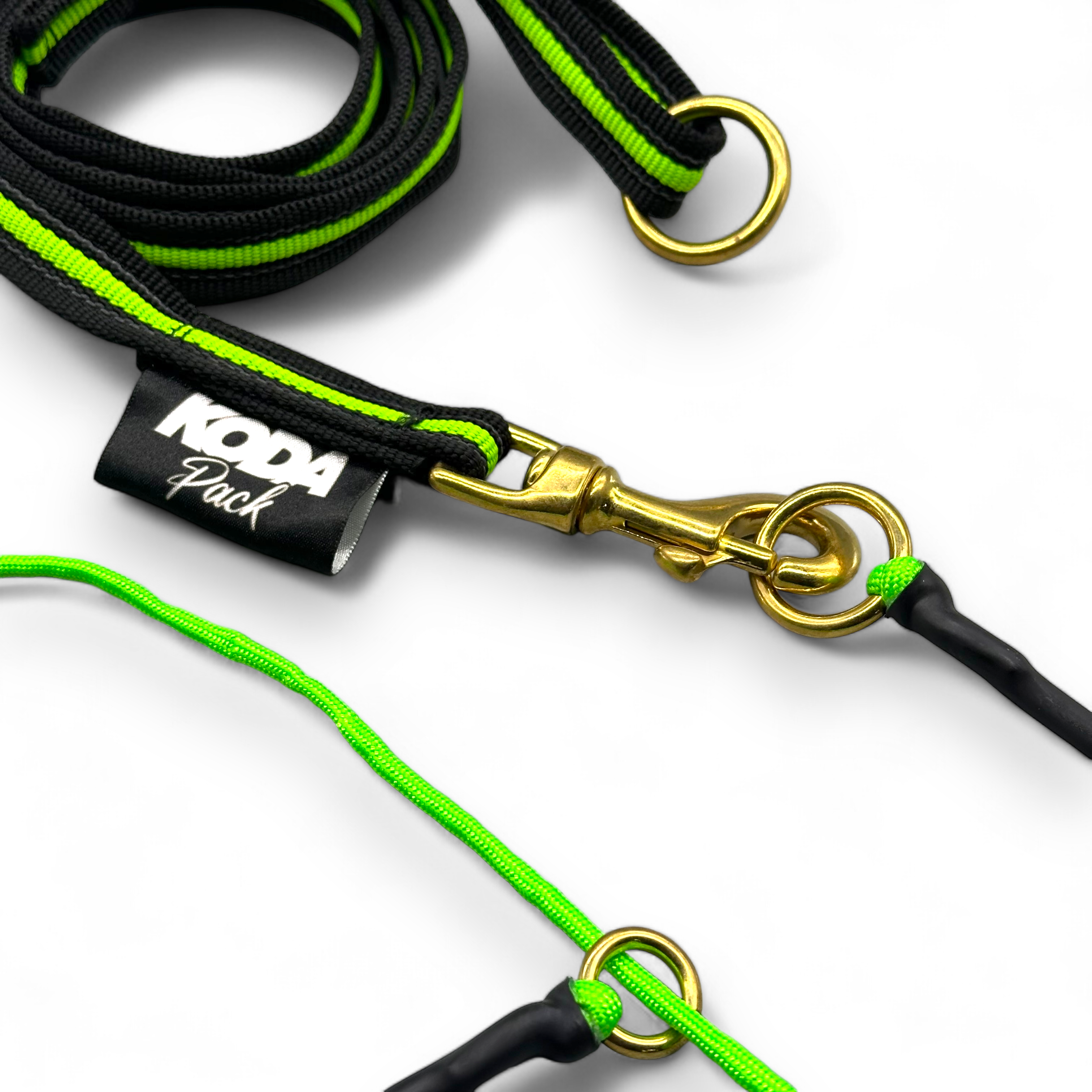 1.5m Rubberised Lead & Slip Collar Set – Durable Dog Training Set (Neon Green)