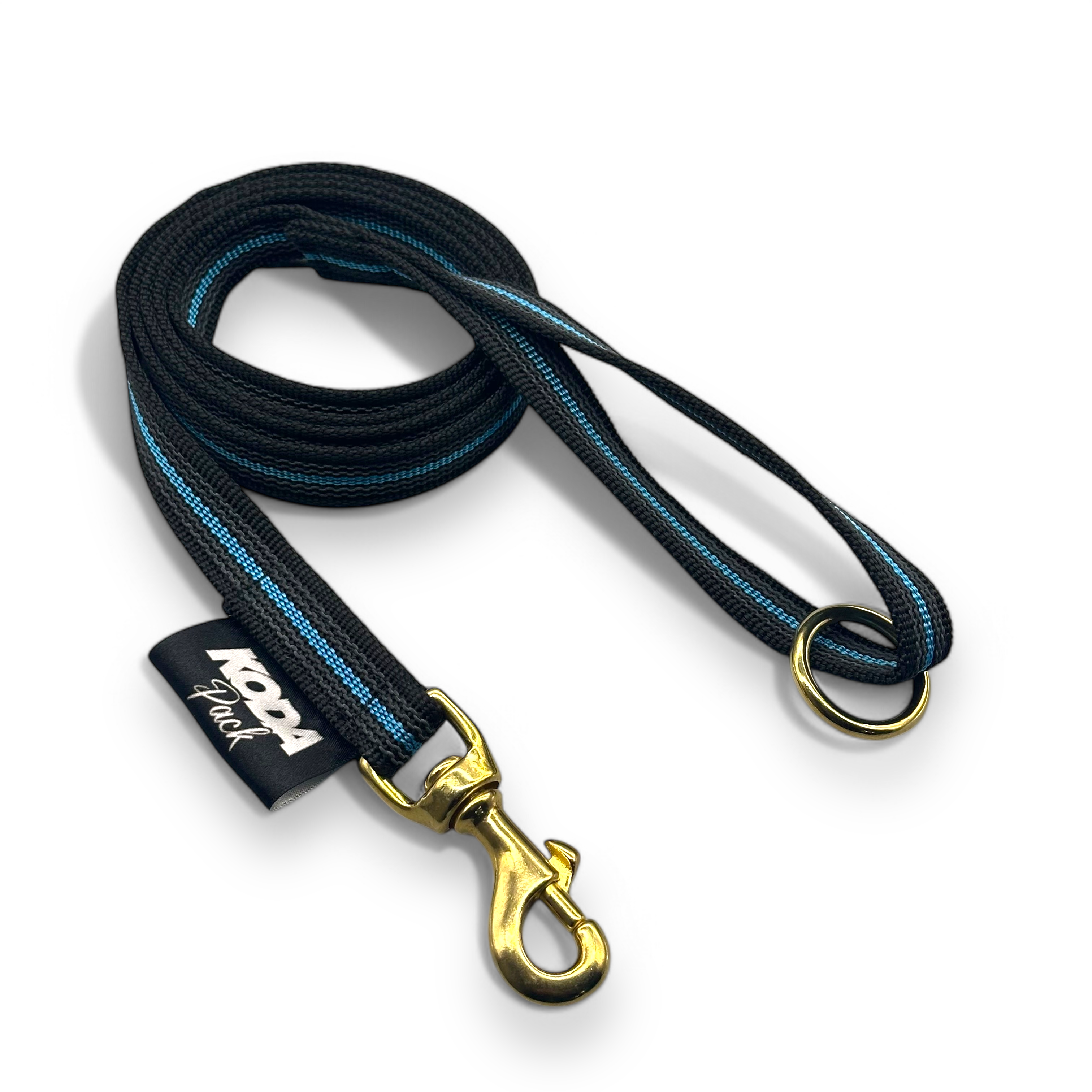 1.5 meter Rubberised Standard Lead - Black / Sky Blue