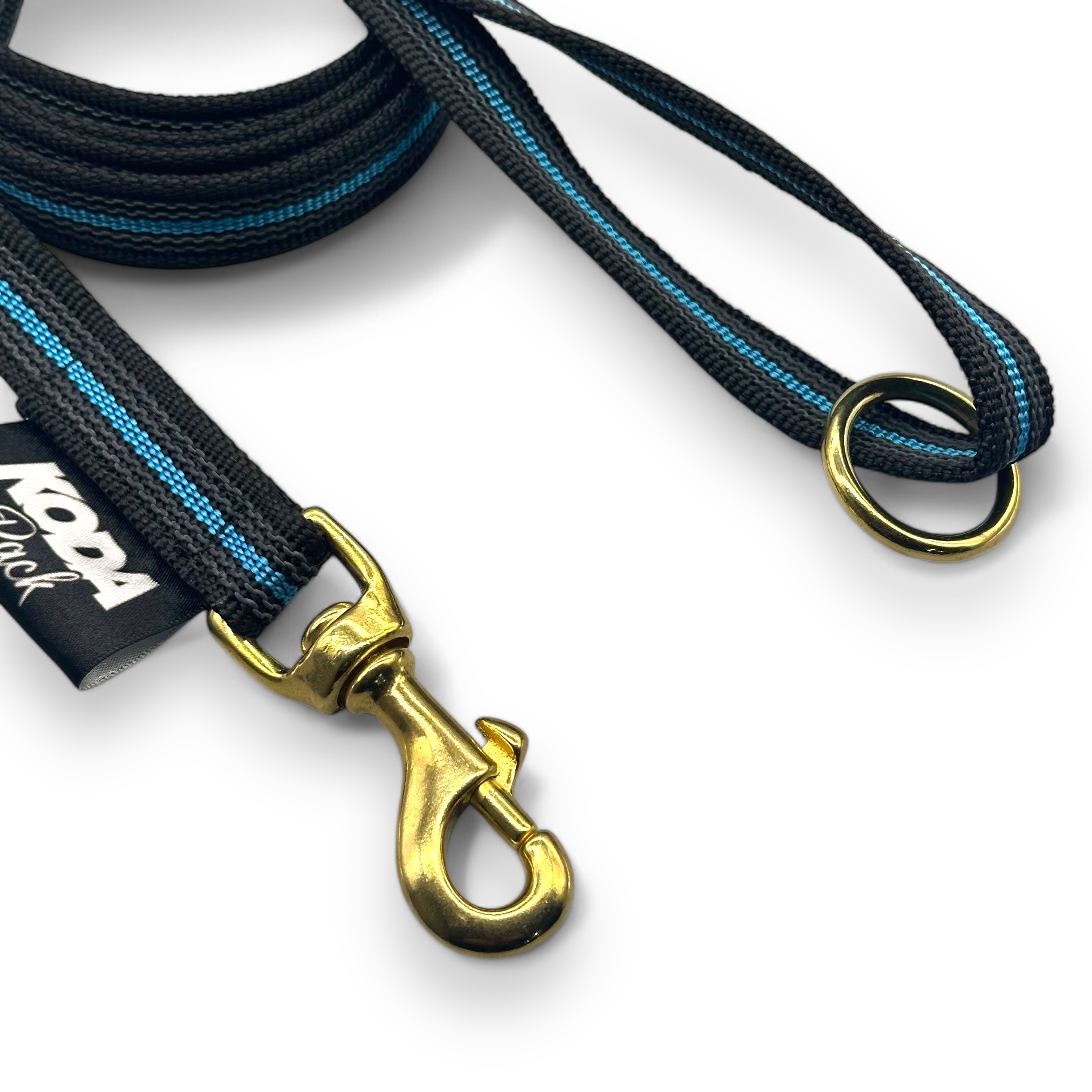 1.5 meter Rubberised Standard Lead - Black / Sky Blue