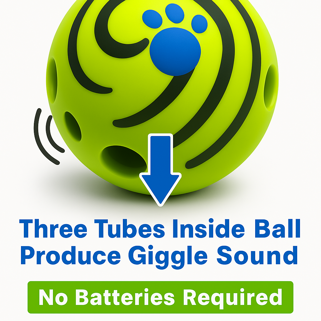 Giggle Sound Ball – Interactive Rolling Dog Toy with Built-In Giggle Noise