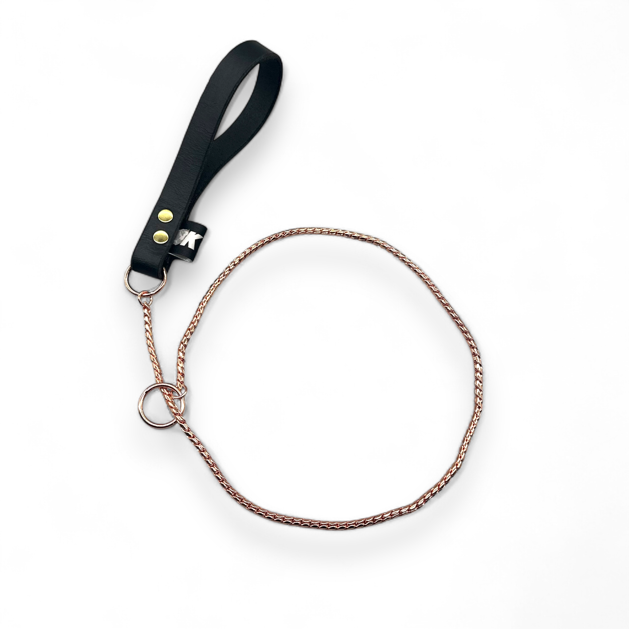 Metal Snake Chain Show Lead – Luxury Brass Dog Show Lead (Gold, Rose Gold, Black Nickel)