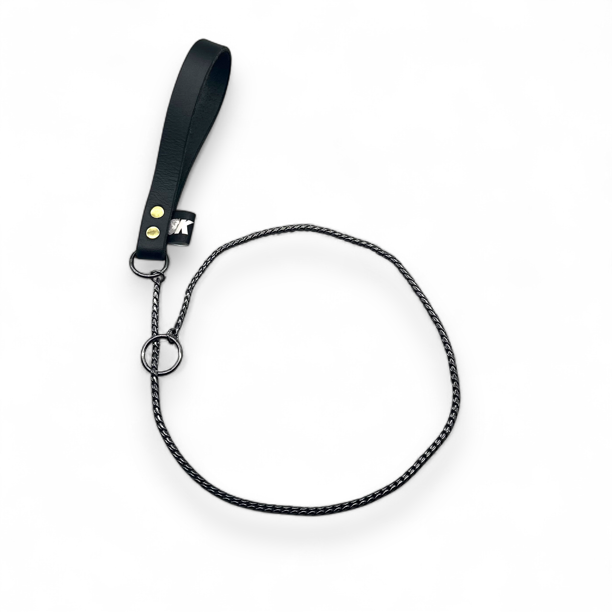 Metal Snake Chain Show Lead – Luxury Brass Dog Show Lead (Gold, Rose Gold, Black Nickel)