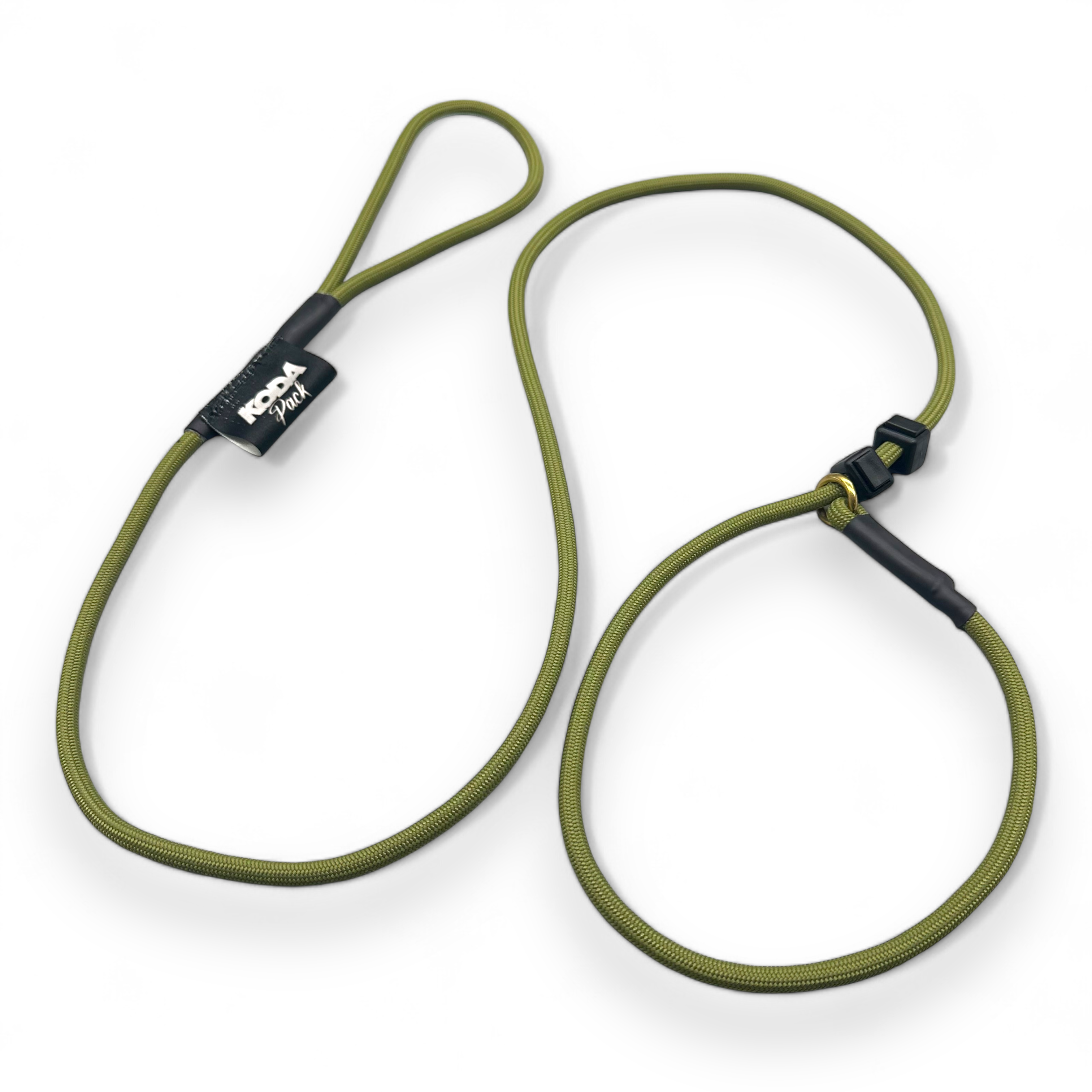 Army Green Slip Lead – Durable 6mm Dog Training Lead with Dual Stoppers
