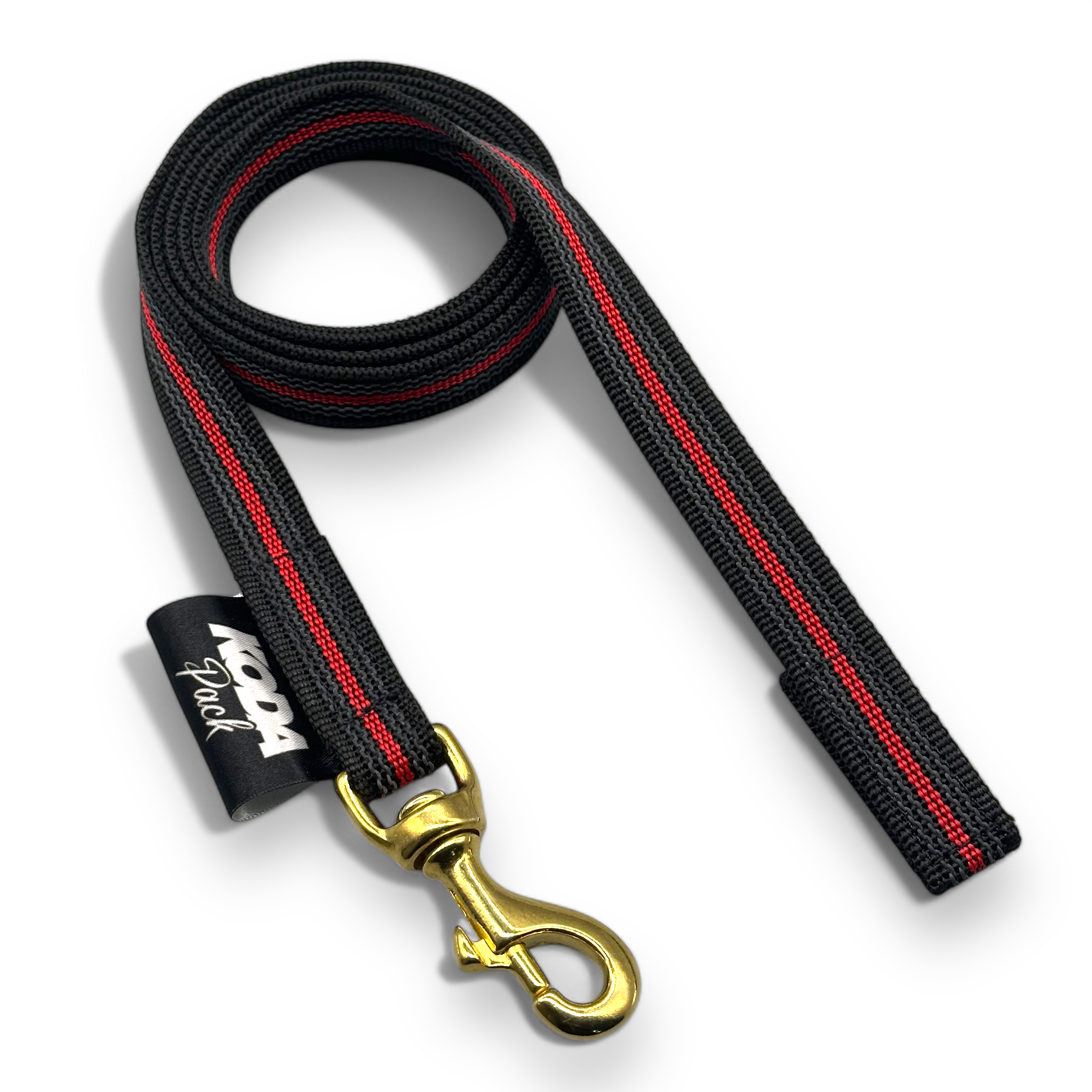 1.5 meter Rubberised Training Lead - Black / Red (No Handle)