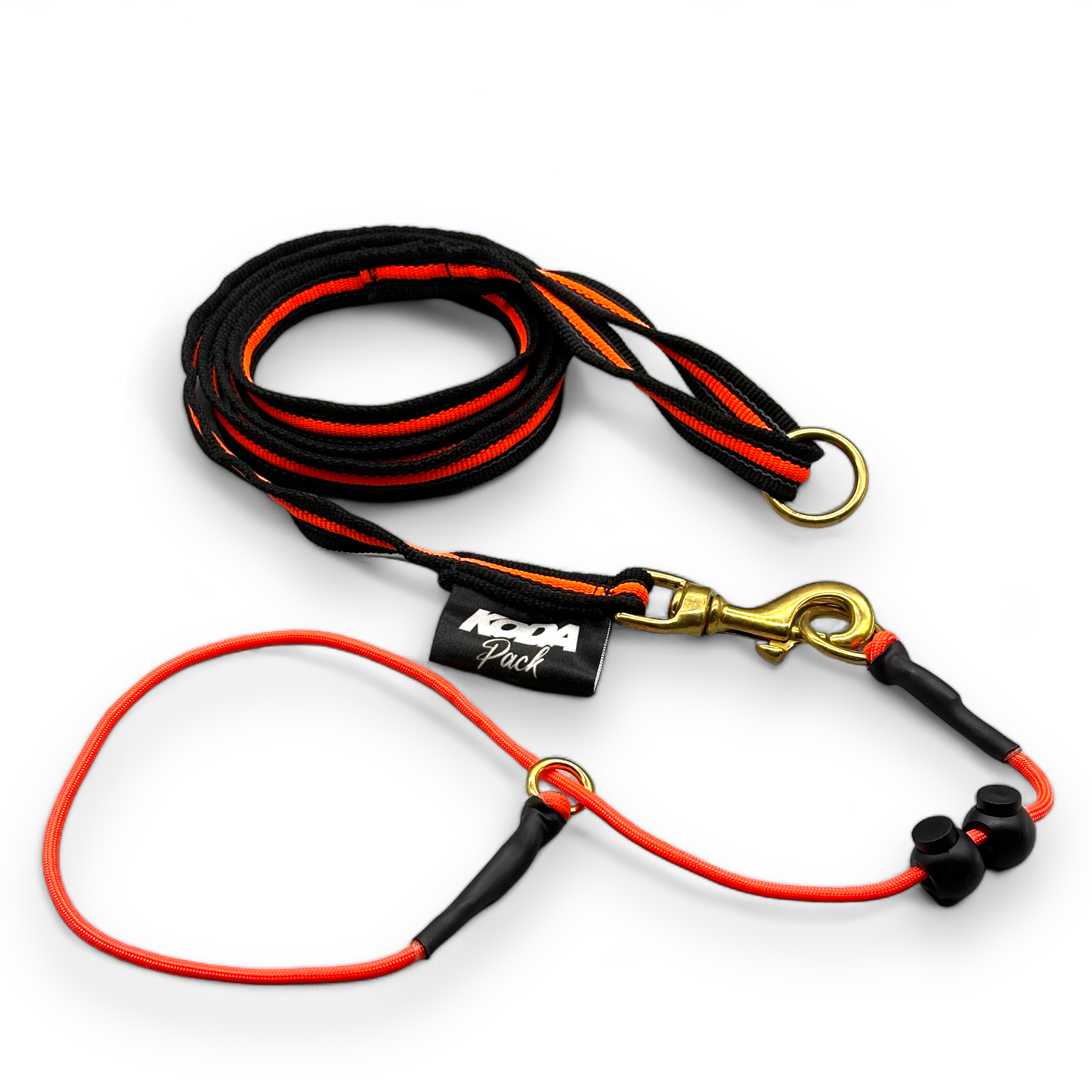 1.5 meter Rubberised Standard Neon orange Lead and Slip collar set