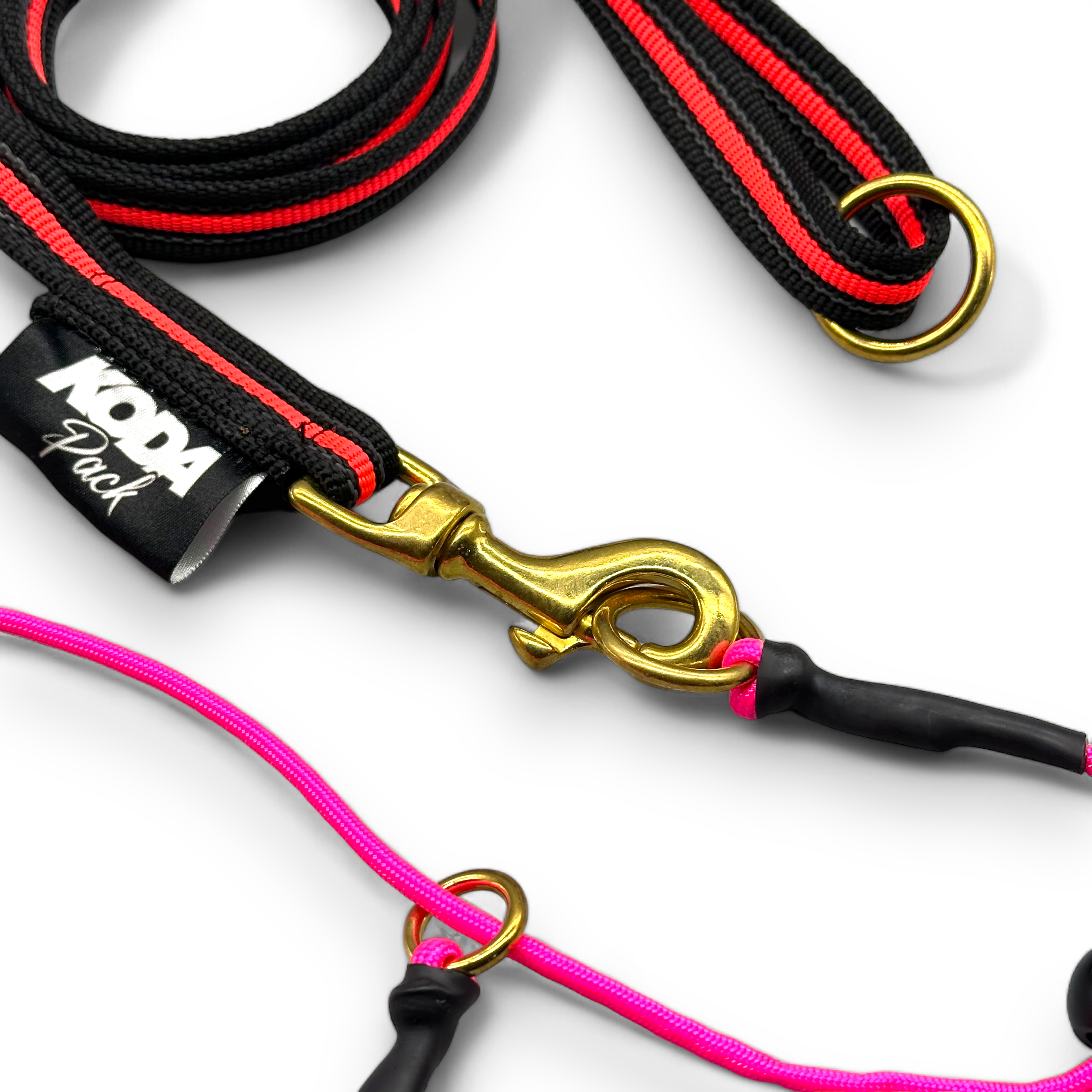 1.5 meter Rubberised Standard Neon Pink Lead and Slip collar set