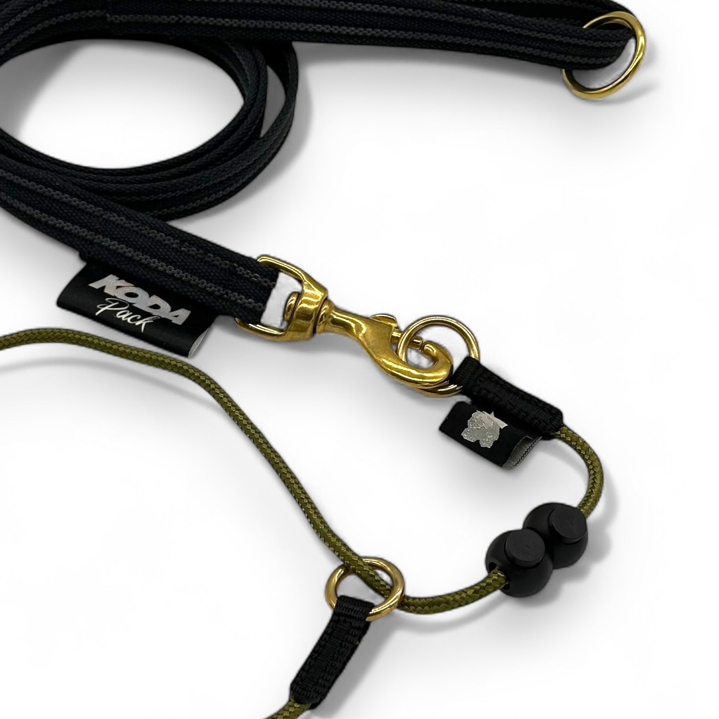 1.5 meter Super Grip Standard army green Lead and Slip collar set
