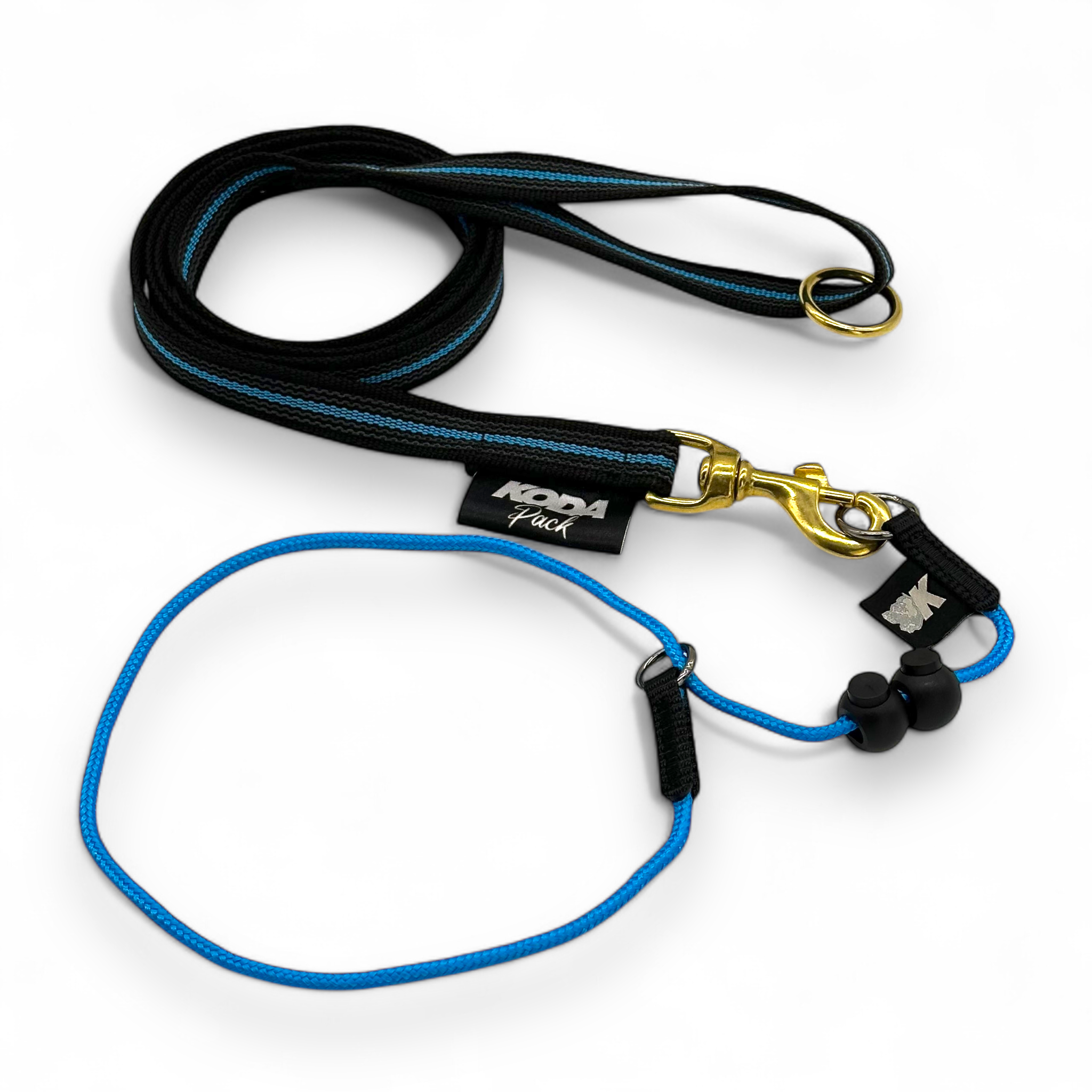 1.5 meter Rubberised Standard Sky Blue Lead and Slip collar set